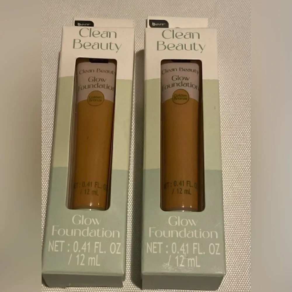 🛍️2X B-Pure Clean Beauty Glow Foundation Golden Bronze NET:0.41FL.OZ/12mL💥